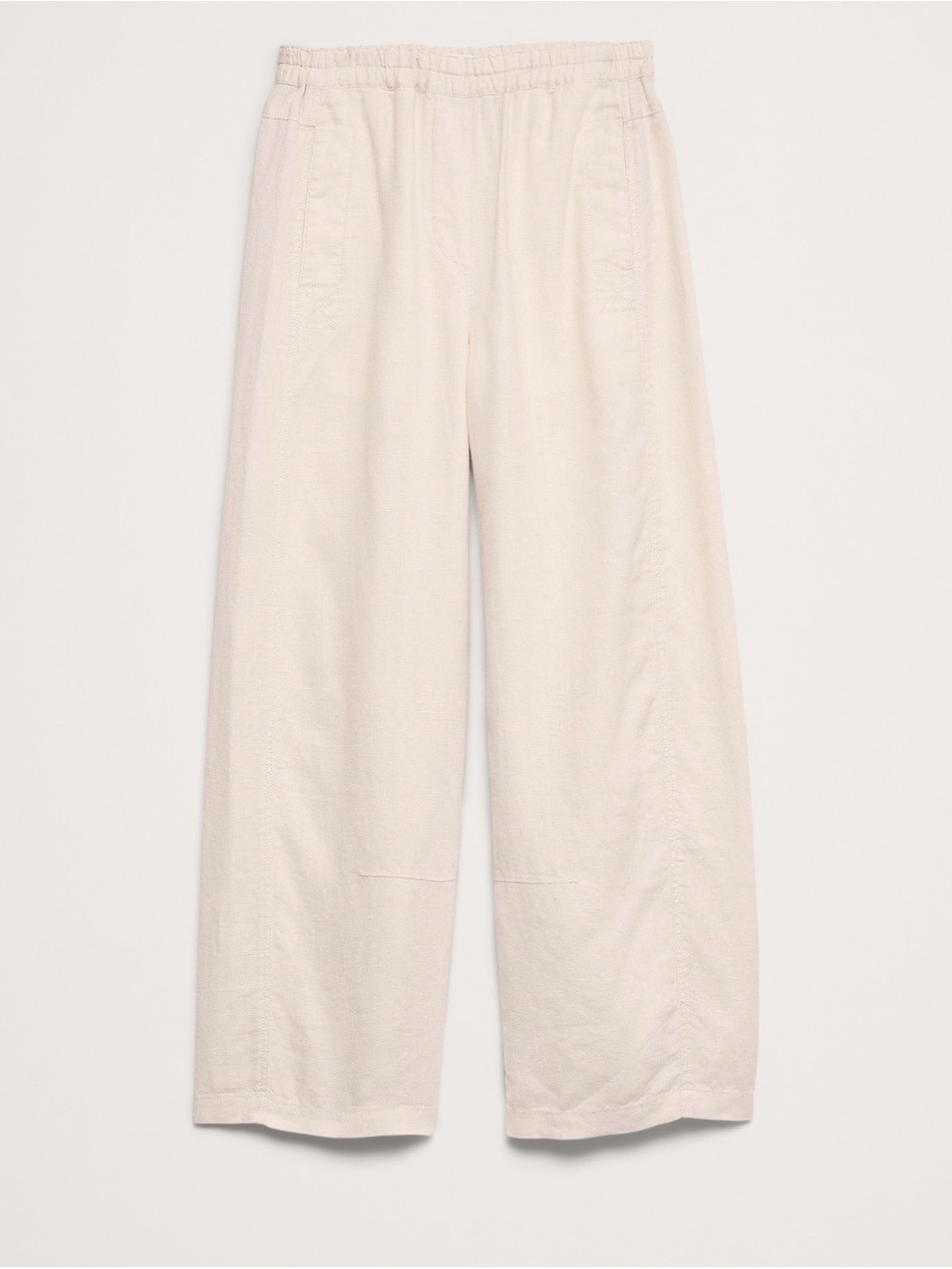 NWT Banana Republic Mid Rise Relaxed Painter Pull On Linen Cream Pant Sz M - Picture 4 of 7